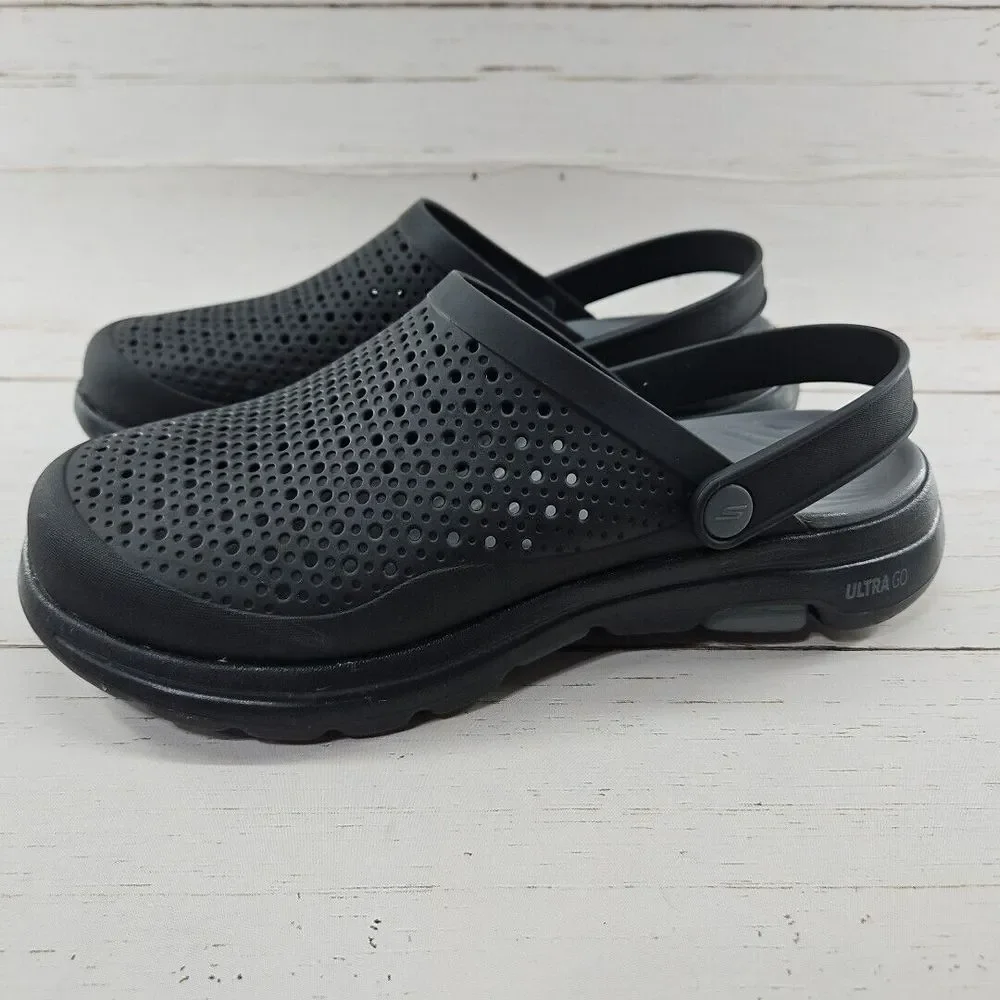 Skechers Foamies Ultra Go‎ Clogs Mens Size 10 Black Slip On Waterproof Shoes